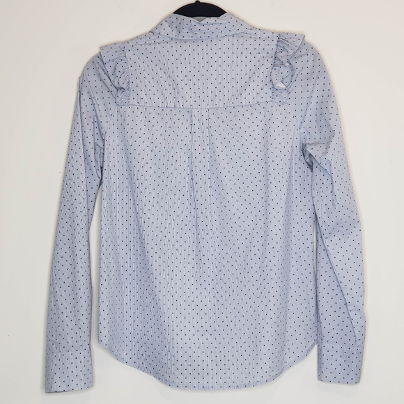 H&M western style blue and white polka dot top - Picture 2 of 4